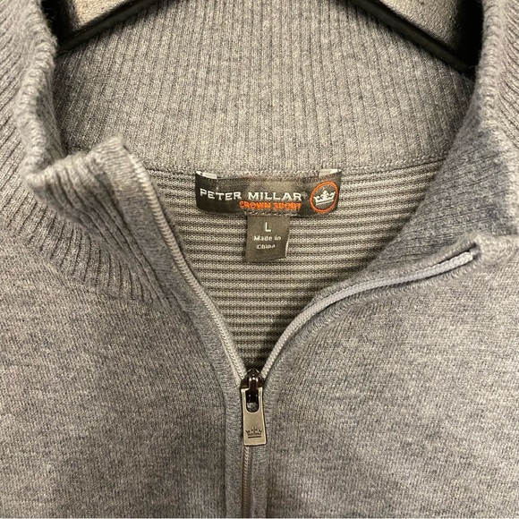 Peter Millar Heather Gray Zip-Up Vest - Picture 4 of 14